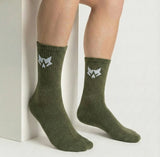 Men’s Classic Essential Crew Socks – Geometric Wolf Edition