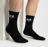 Men’s Classic Essential Crew Socks – Geometric Wolf Edition