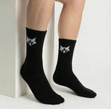 Men’s Classic Essential Crew Socks – Geometric Wolf Edition