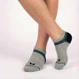 Men’s Contrast Heel Sport No Show Socks – Geometric Wolf Edition