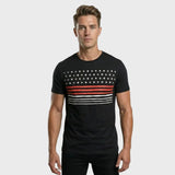 Men’s Graphic T-Shirt – Black Modern Patriot & Studded Star Edition
