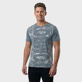 Men's Short Sleeve Crew Neck – Vertical Grunge Block Print