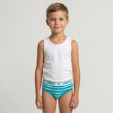 Boy’s All Over Printed Classic Striped Outer Elastic Briefs