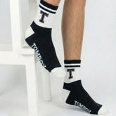 TOMBOY Varsity T S753 Collegiate Style Quarter Socks | Premium Cotton Blend