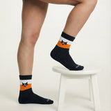 Men’s Varsity Block Sports Socks – Geometric Wolf Edition