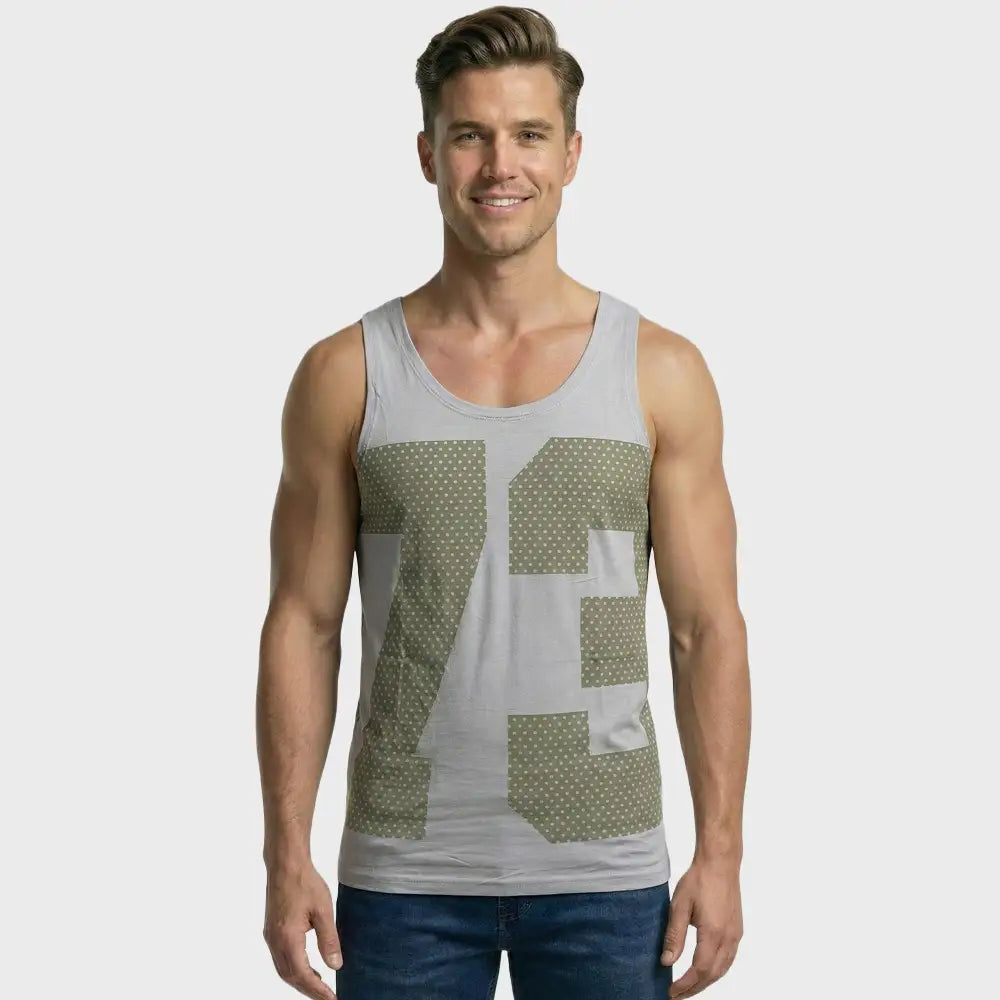 Men’s Black Graphic Print Vest – "73" Urban Polka Dot Edition