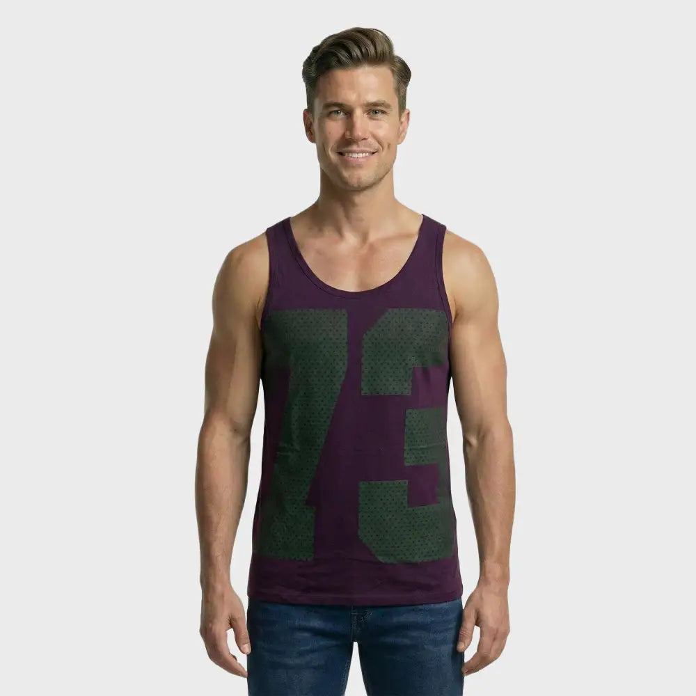 Men’s Black Graphic Print Vest – "73" Urban Polka Dot Edition