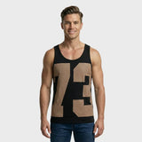 Men’s Black Graphic Print Vest – "73" Urban Polka Dot Edition