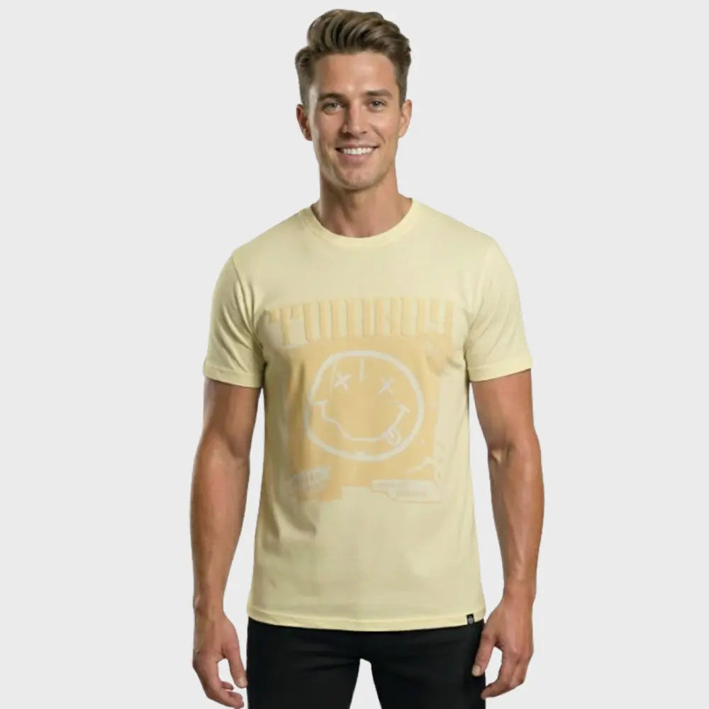 Men’s Graphic T-Shirt – Grunge Smiley Edition