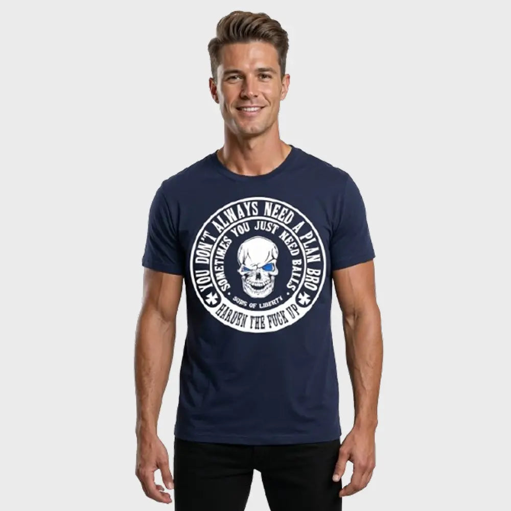 Men’s Graphic T-Shirt – No Plan Biker Edition