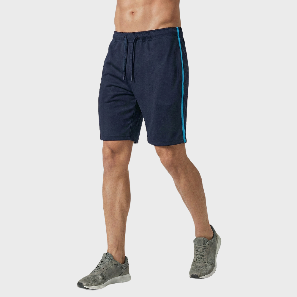 Men’s Performance Core Training Shorts – Side-Stripe Athletic Fit with Adjustable Drawstring