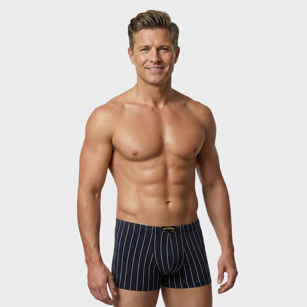 Men’s Premium Pinstripe Boxer – Deep shade & Gold Edition