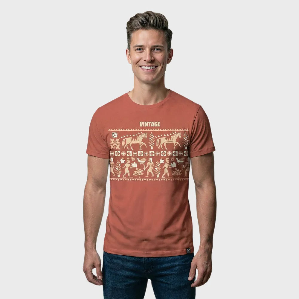 Men's VINTAGE Ancient Frieze Graphic T-Shirt