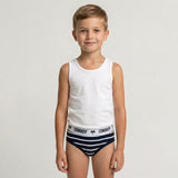 Boy’s All Over Printed Classic Striped Outer Elastic Briefs