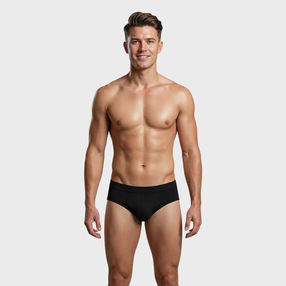 TOMBOY Men’s Navy Comfort Brief – Fabric-Encased Waistband & Flag Detail