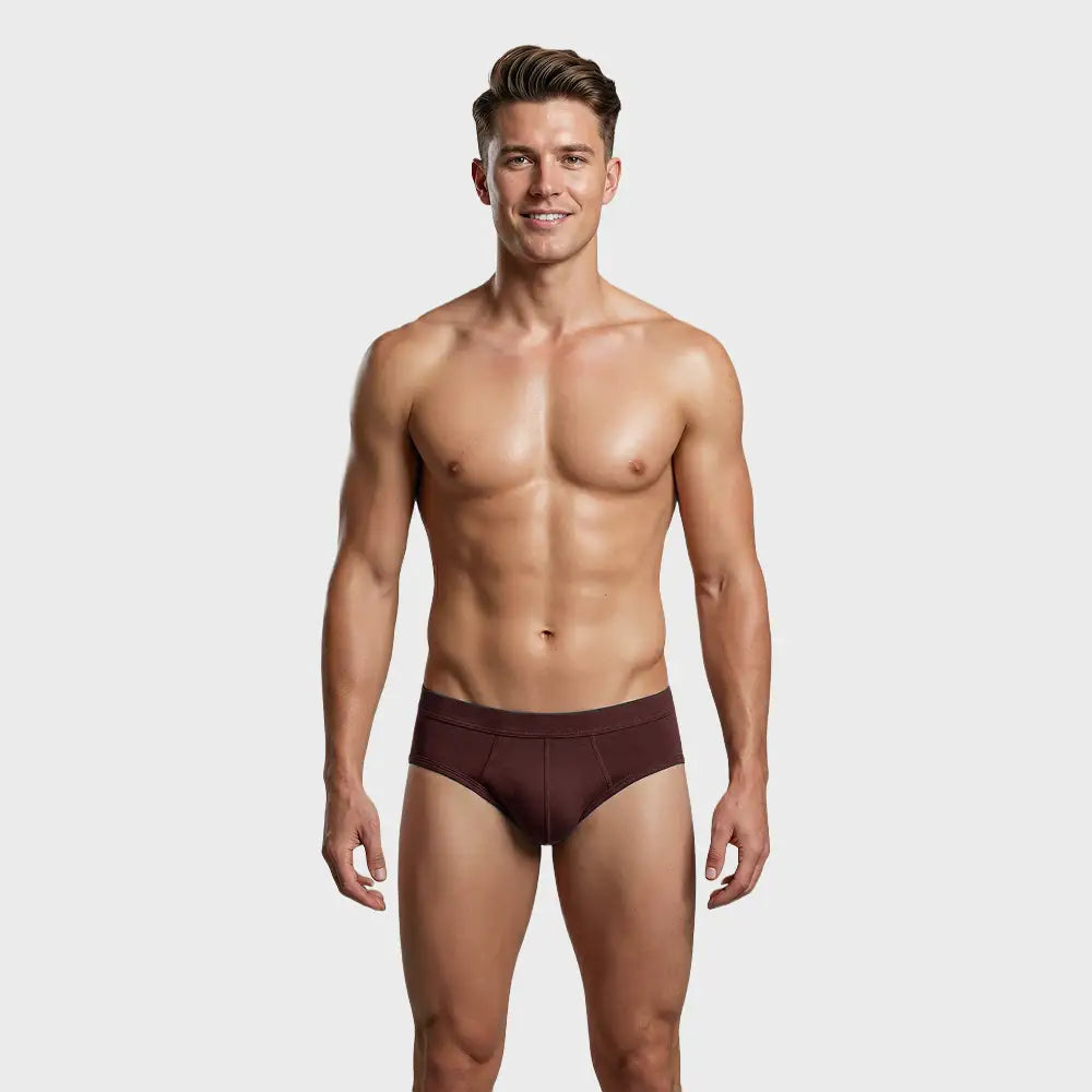 TOMBOY Men’s Navy Comfort Brief – Fabric-Encased Waistband & Flag Detail