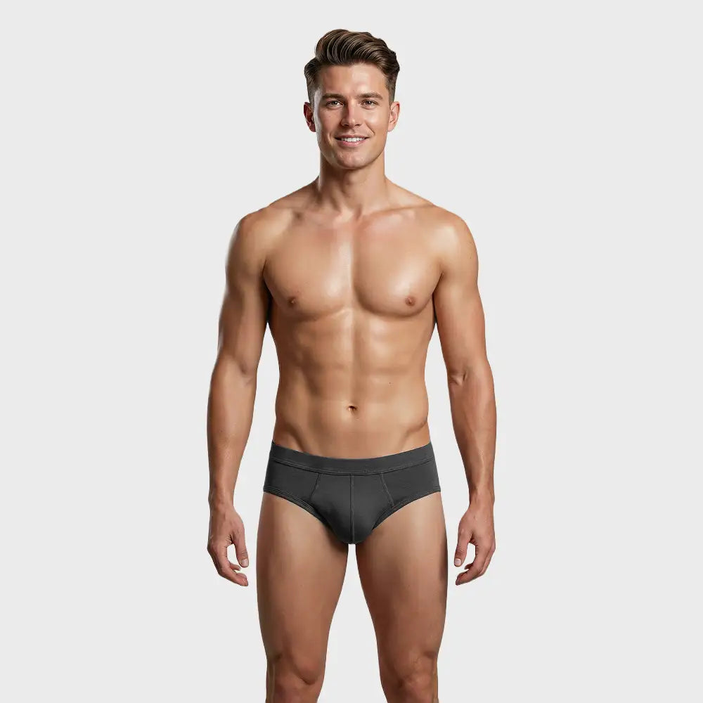 TOMBOY Men’s Navy Comfort Brief – Fabric-Encased Waistband & Flag Detail