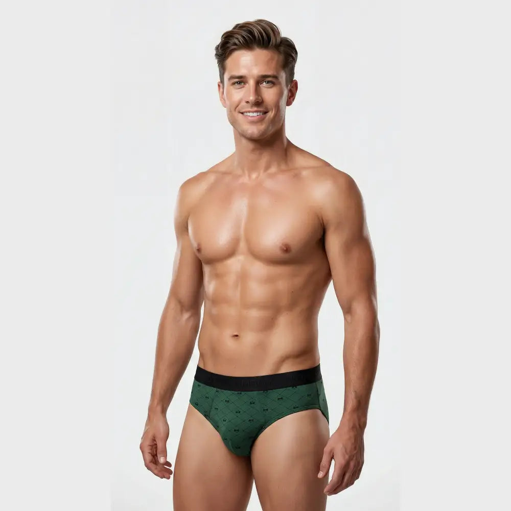 TOMBOY Men’s Patterned Brief - Diamond Grid