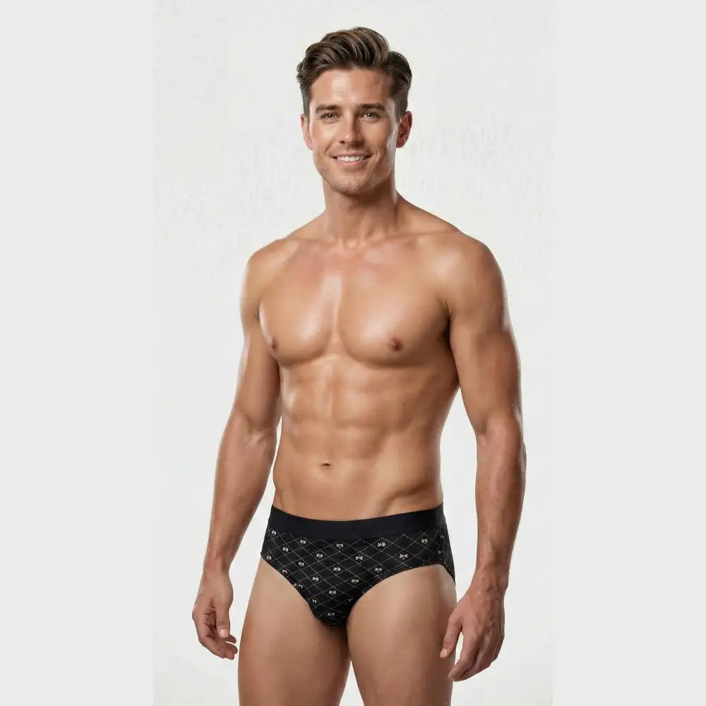 TOMBOY Men’s Patterned Brief - Diamond Grid