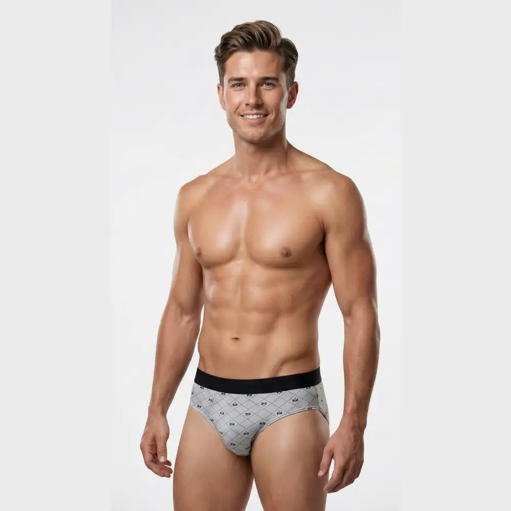 TOMBOY Men’s Patterned Brief - Diamond Grid