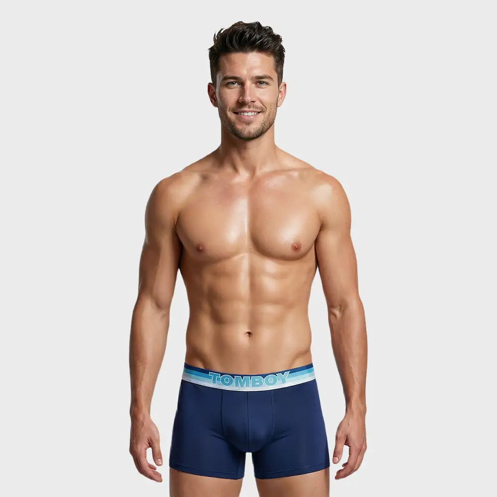 TOMBOY Men’s Retro-Sport Boxer Brief – Stripe print Waistband