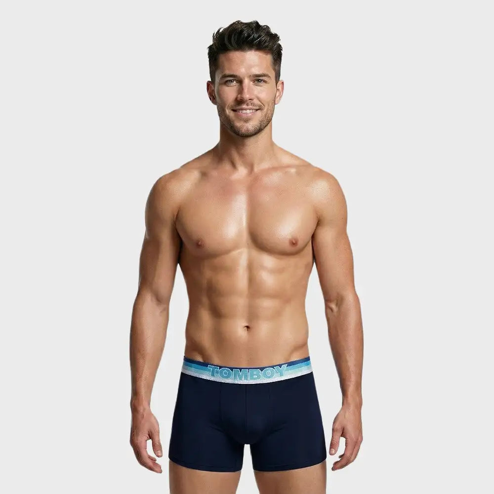 TOMBOY Men’s Retro-Sport Boxer Brief – Stripe print Waistband