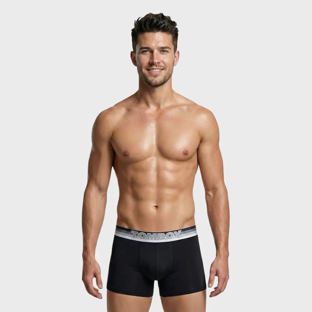 TOMBOY Men’s Retro-Sport Boxer Brief – Stripe print Waistband