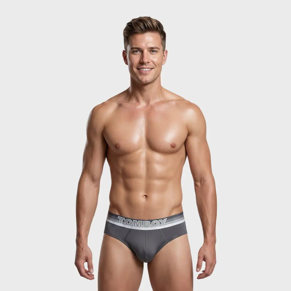 TOMBOY Men’s Retro-Sport Brief – Stripe print Waistband