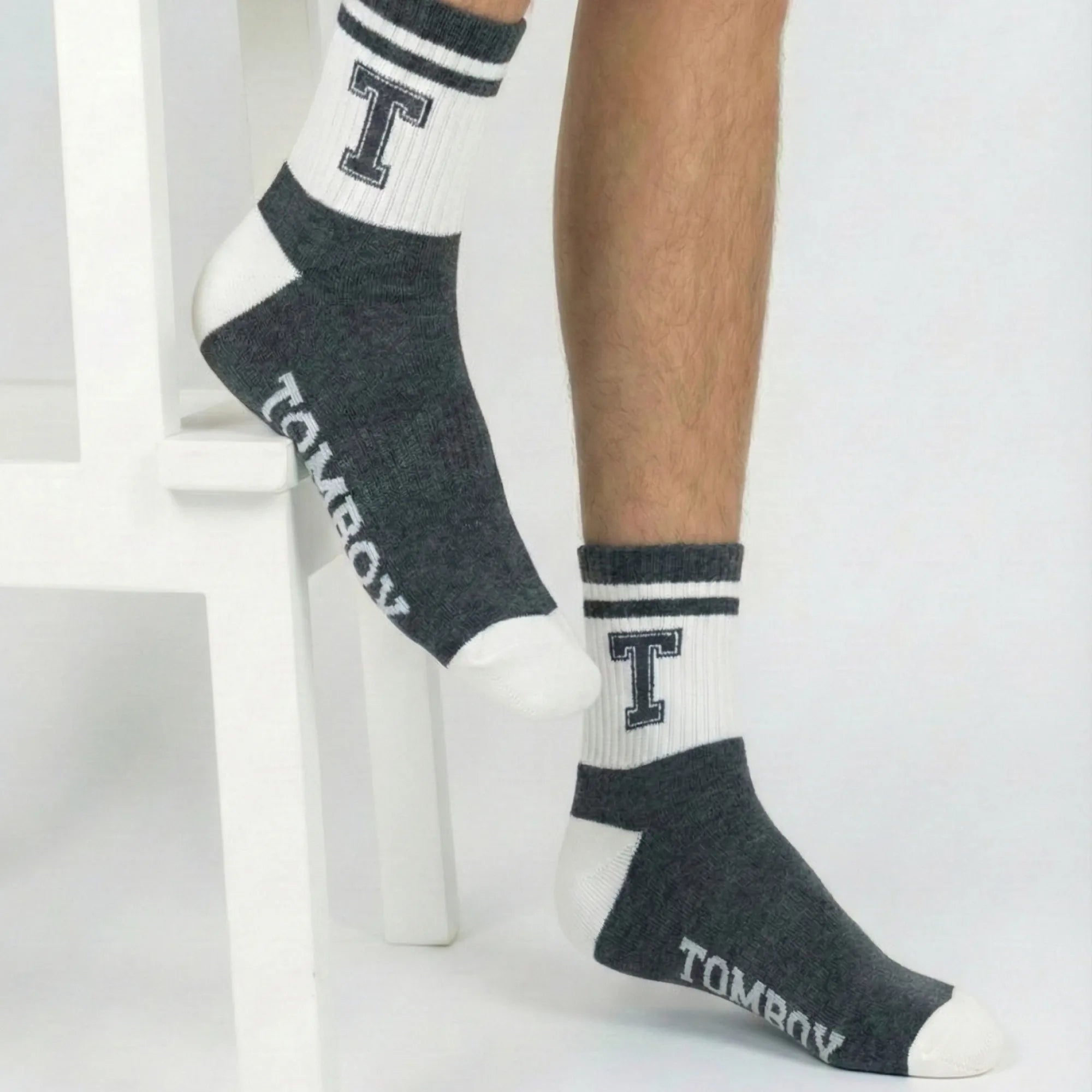 TOMBOY Varsity T S753 Collegiate Style Quarter Socks | Premium Cotton Blend