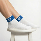 Men’s Contrast Cuff Ankle Socks – Geometric Wolf Edition