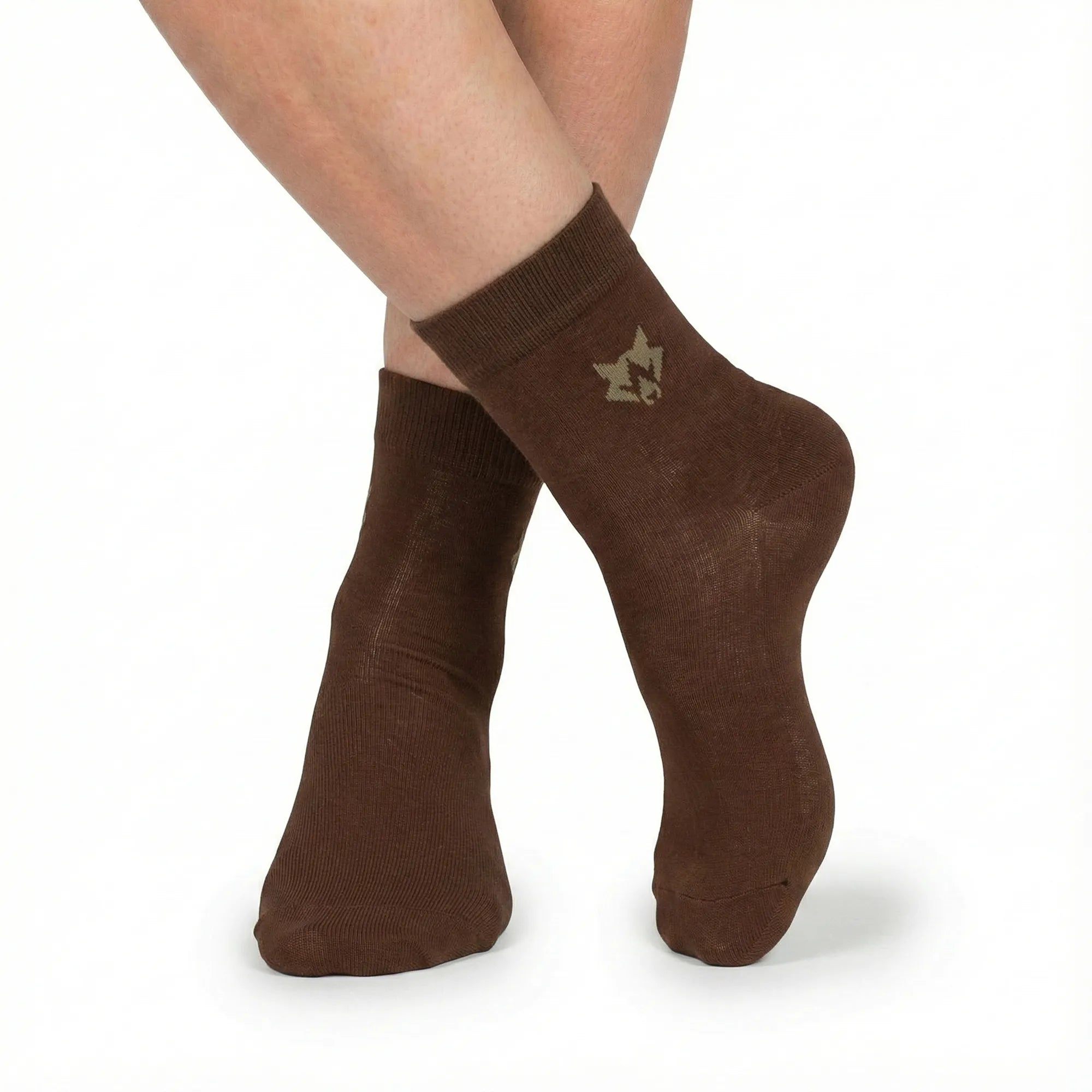 Men’s Modern Formal Ankle Socks – Geometric Wolf Edition