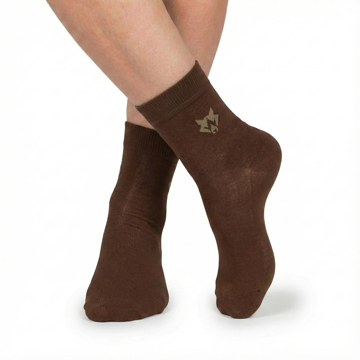 Men’s Modern Formal Ankle Socks – Geometric Wolf Edition