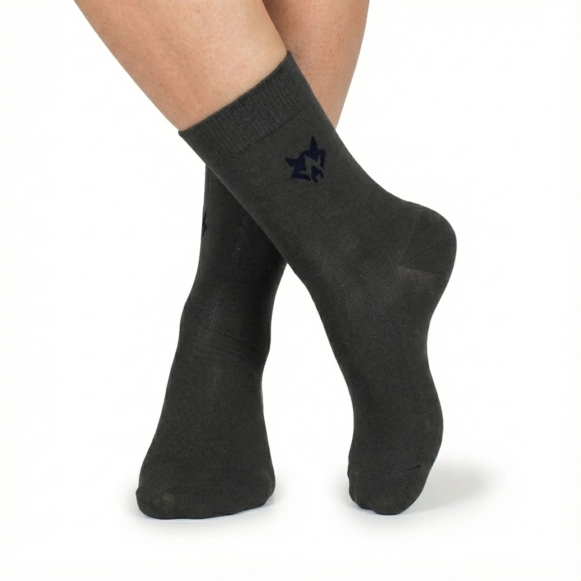 Men’s Modern Formal Ankle Socks – Geometric Wolf Edition