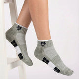 Men’s Grid Tech Sole Low Ankle Socks – Geometric Wolf Edition