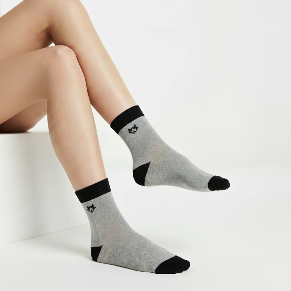 Men’s Modern Formal Ankle Socks – Geometric Wolf Edition