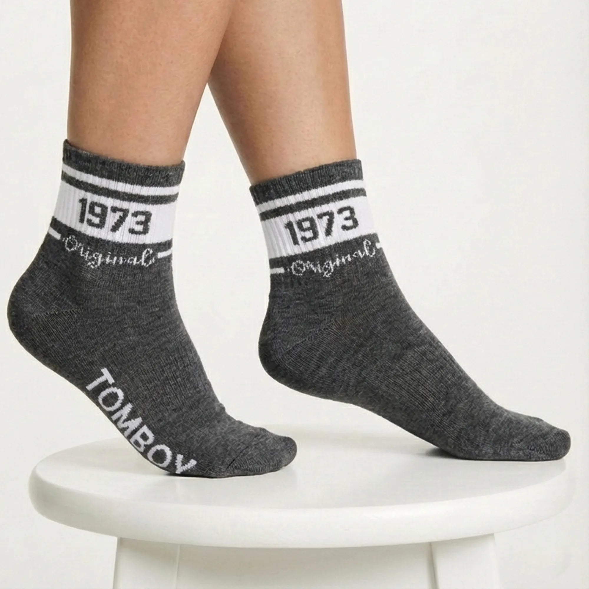 TOMBOY HERITAGE ‘73 S750 Vintage Varsity Quarter Socks | Premium Cotton Blend