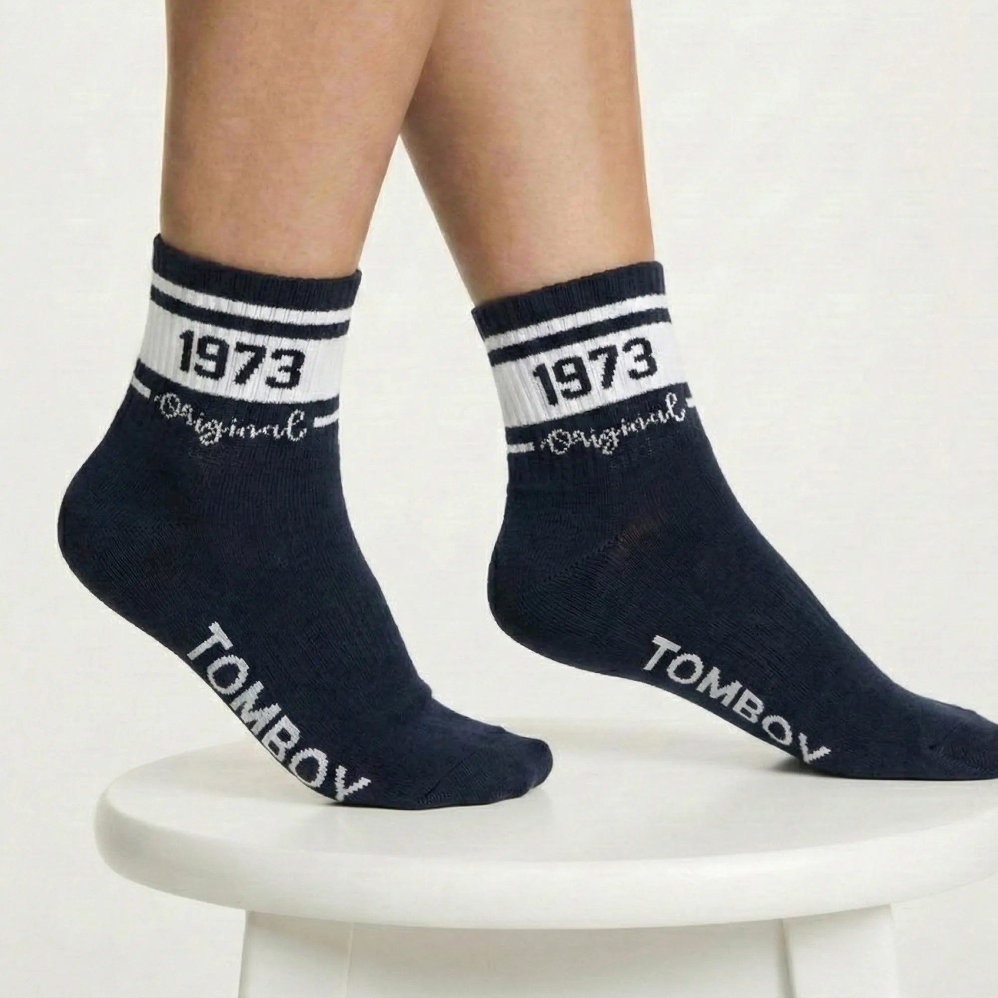 TOMBOY HERITAGE ‘73 S750 Vintage Varsity Quarter Socks | Premium Cotton Blend