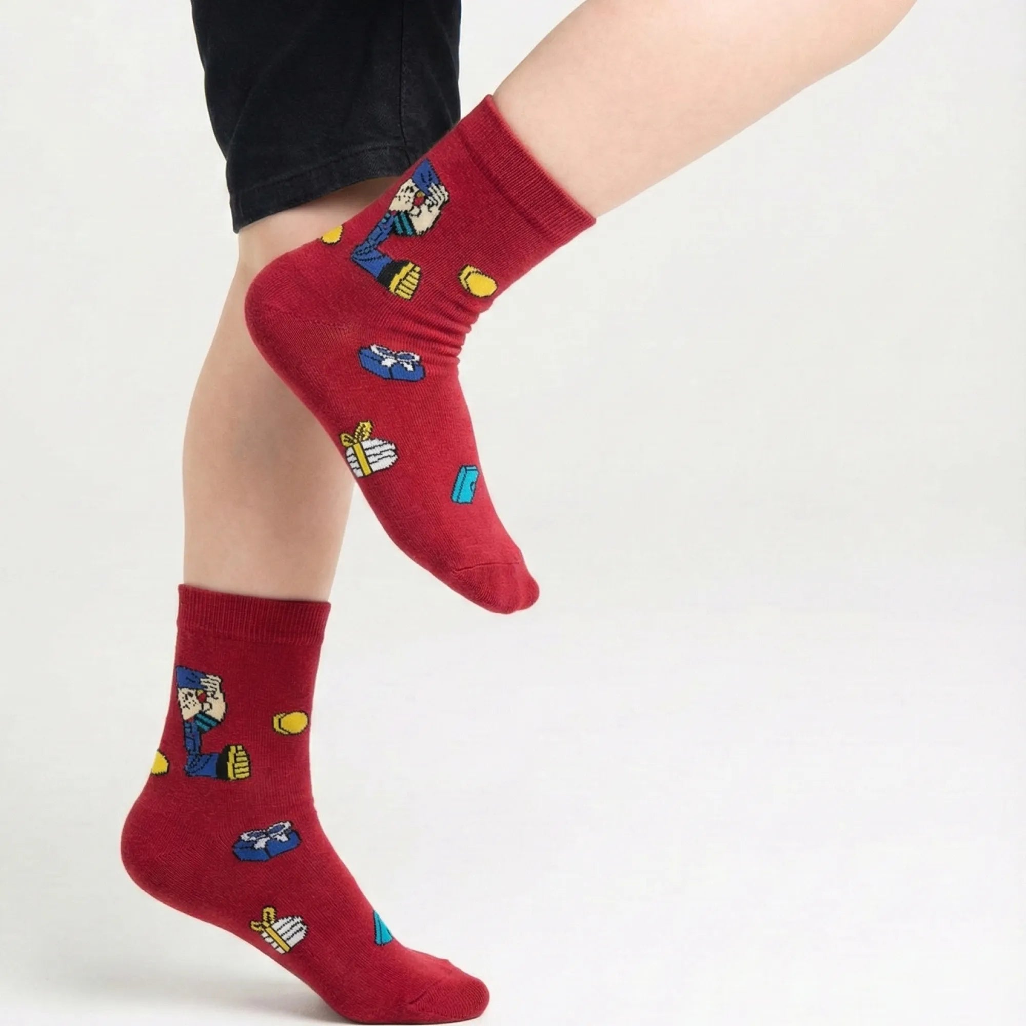 Tomboy Fun Pop Quest Crew Socks – 8-Bit Collection