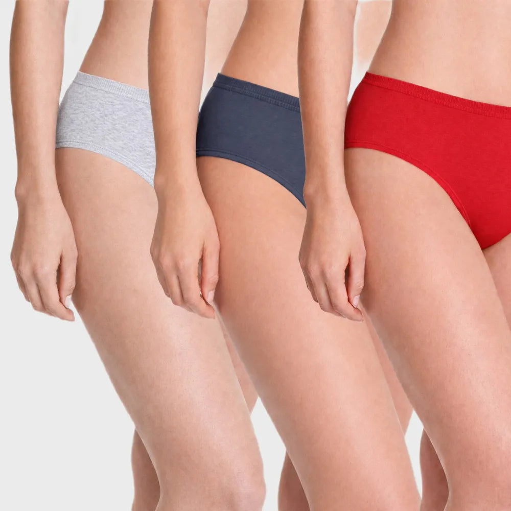 Women’s Essential Soft Cotton-Stretch Bikini Panty – 3 Pcs Pack