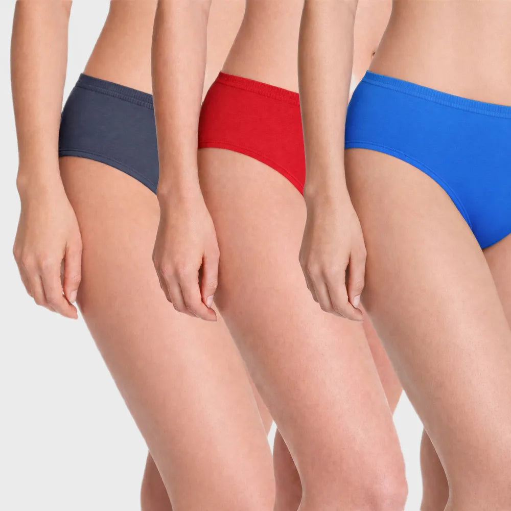 Women’s Essential Soft Cotton-Stretch Bikini Panty – 3 Pcs Pack