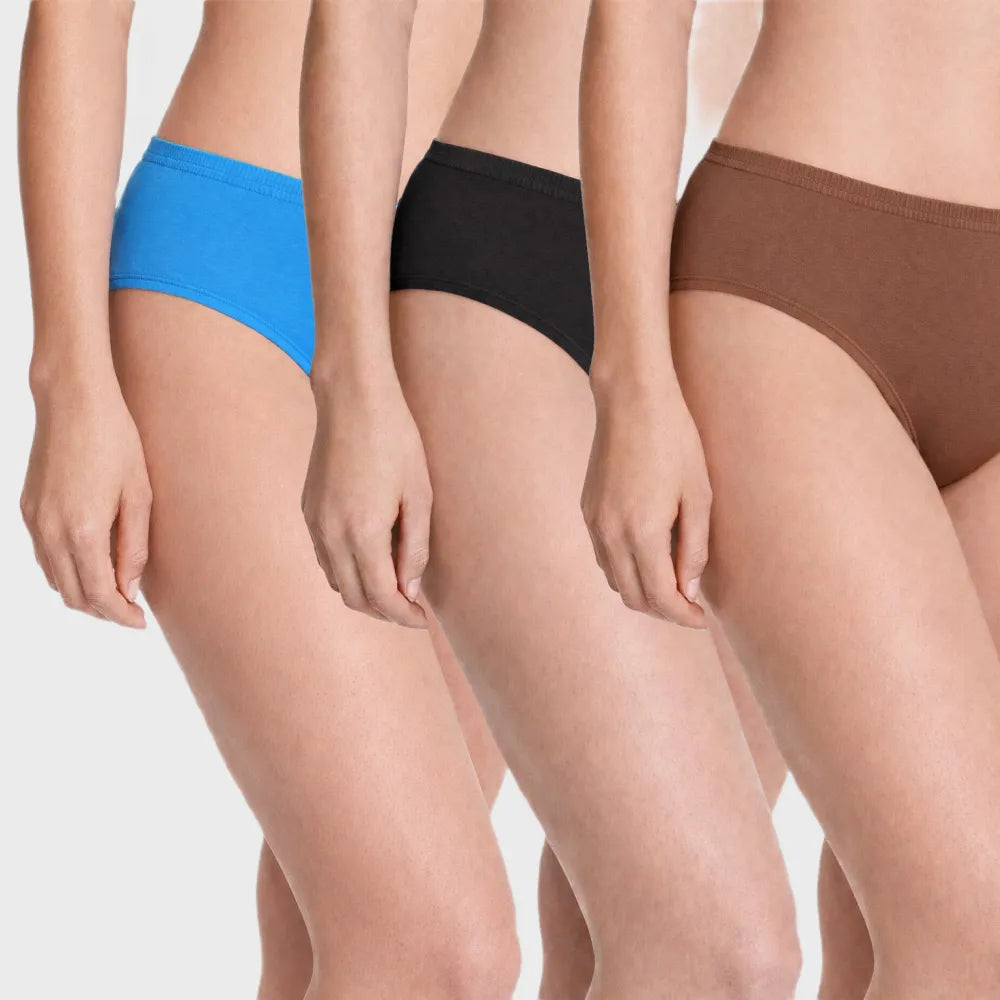 Women’s Essential Soft Cotton-Stretch Bikini Panty – 3 Pcs Pack