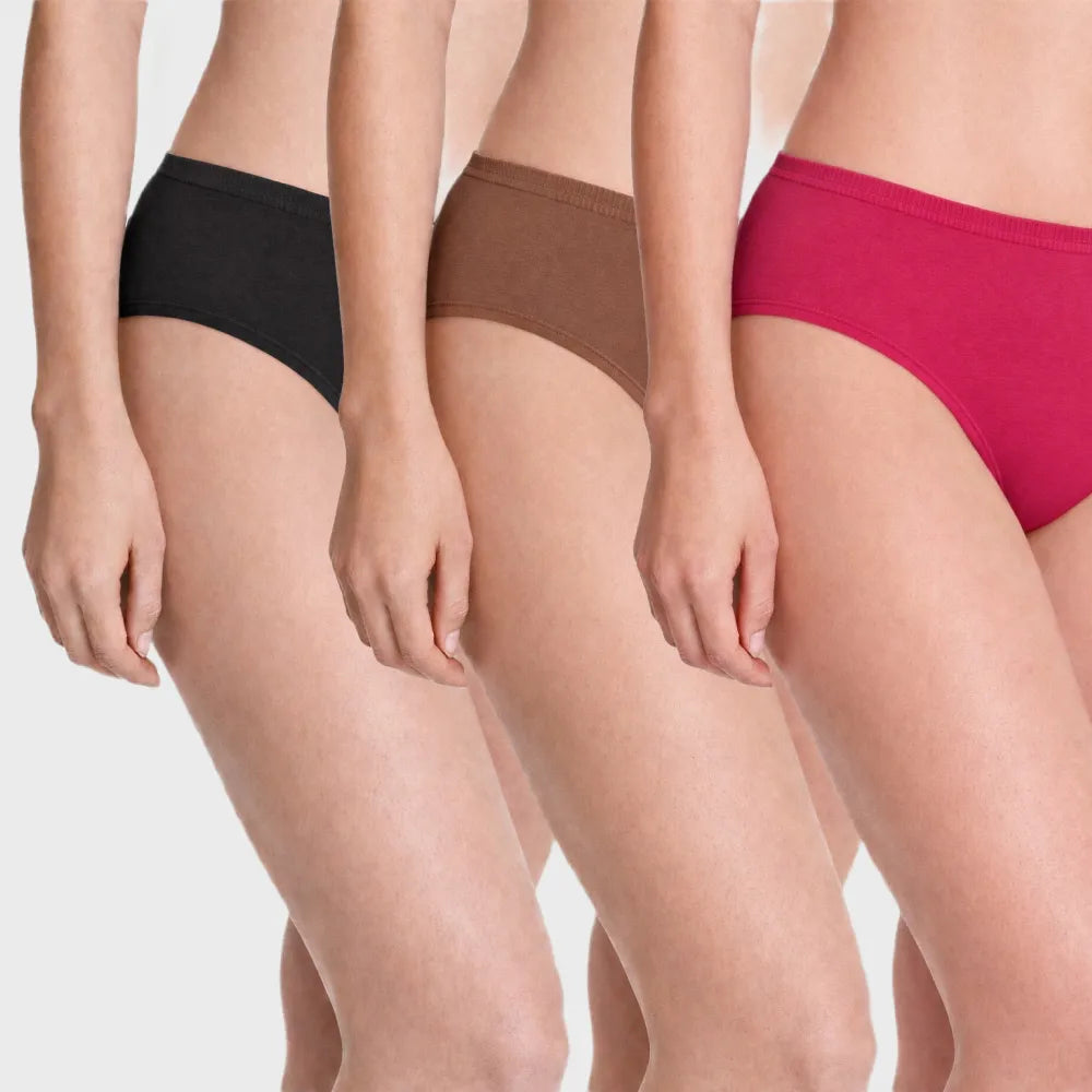 Women’s Essential Soft Cotton-Stretch Bikini Panty – 3 Pcs Pack