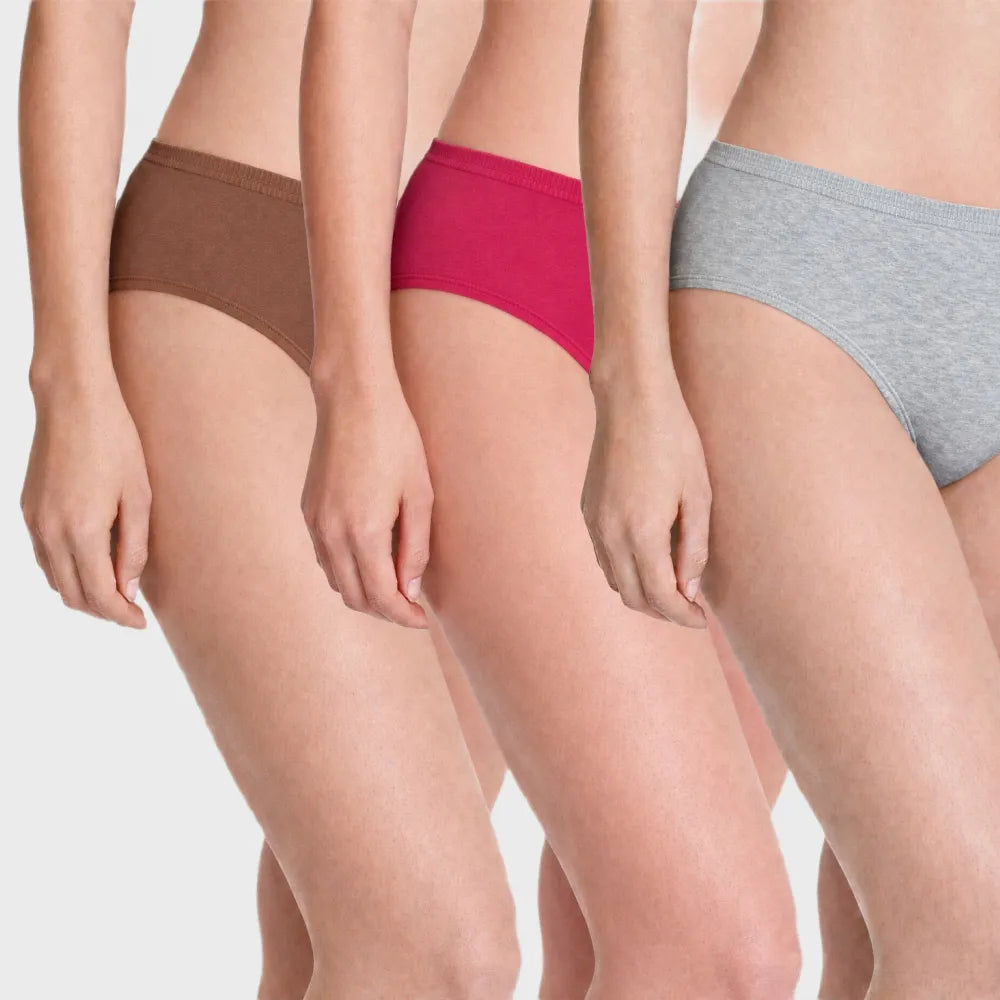 Women’s Essential Soft Cotton-Stretch Bikini Panty – 3 Pcs Pack