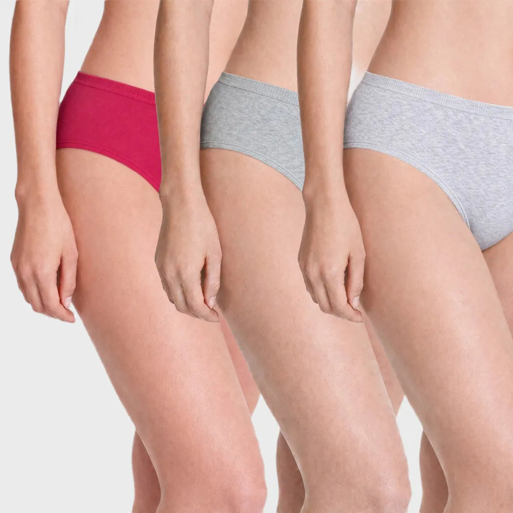 Women’s Essential Soft Cotton-Stretch Bikini Panty – 3 Pcs Pack